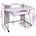 Casa si Gradina - Mobilier - Mese si birouri - Birouri - Birou pentru computer cu raft extensibil pentru tastatura, alb, 110x52x88,5 cm, lemn prelucrat - Infinity.ro