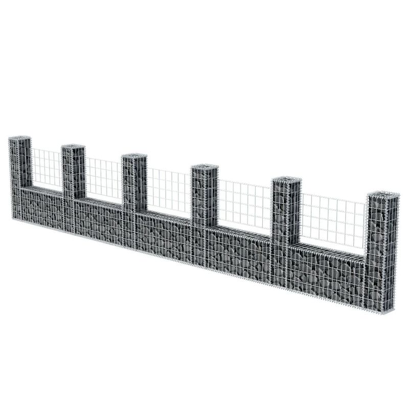 Casa si Gradina - Gradina si terasa - Garduri, panouri si accesorii - Cos gabion in forma de U, 570 x 20 x 100 cm, otel galvanizat - Infinity.ro
