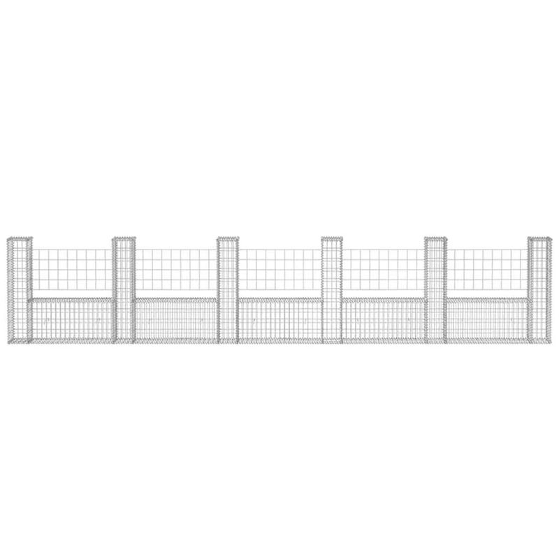 Casa si Gradina - Gradina si terasa - Garduri, panouri si accesorii - Cos gabion in forma de U, 570 x 20 x 100 cm, otel galvanizat - Infinity.ro