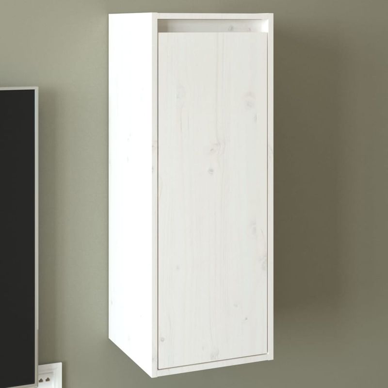 Casa si Gradina - Mobilier - Biblioteci si rafturi - Rafturi - Dulap de perete, alb, 30x30x80 cm, lemn masiv de pin - Infinity.ro