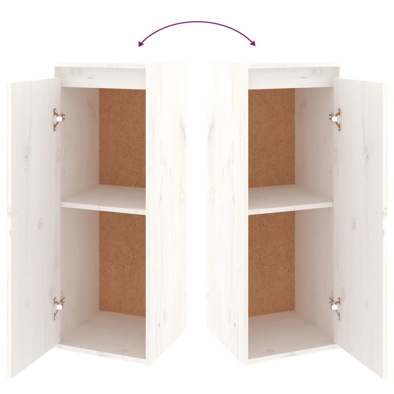 Casa si Gradina - Mobilier - Biblioteci si rafturi - Rafturi - Dulap de perete, alb, 30x30x80 cm, lemn masiv de pin - Infinity.ro