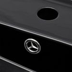 Casa si Gradina - Sanitare - Lavoar baie si accesorii - Lavoare si piedestale - Chiuveta baie loc robinet/preaplin negru ceramic dreptunghiular - Infinity.ro