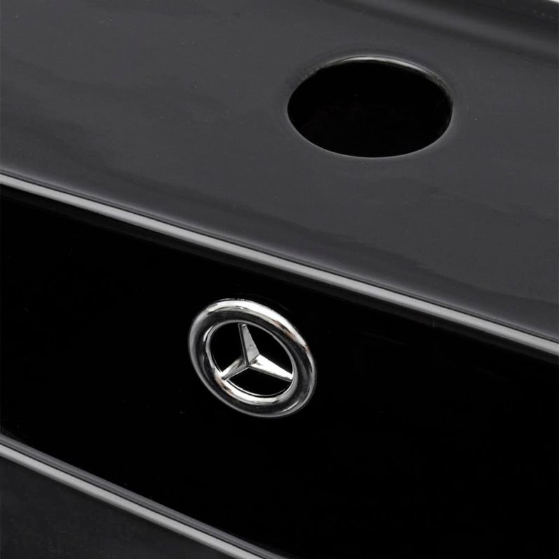 Casa si Gradina - Sanitare - Lavoar baie si accesorii - Lavoare si piedestale - Chiuveta baie loc robinet/preaplin negru ceramic dreptunghiular - Infinity.ro