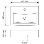 Casa si Gradina - Sanitare - Lavoar baie si accesorii - Lavoare si piedestale - Chiuveta baie loc robinet/preaplin negru ceramic dreptunghiular - Infinity.ro