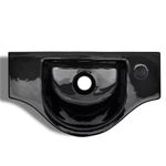 Casa si Gradina - Sanitare - Lavoar baie si accesorii - Lavoare si piedestale - Chiuveta de baie din ceramica, gaura pentru robinet si preaplin, negru - Infinity.ro