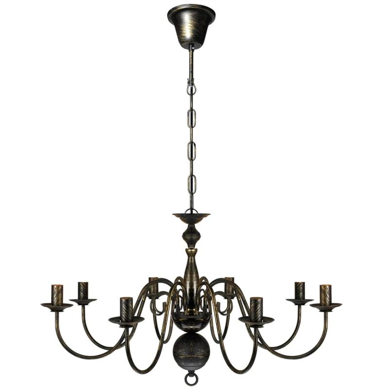Casa si Gradina - Corpuri si surse de iluminat - Lustre si pendule - Candelabru alb de metal in stil antichizat, 8 x becuri E14 - Infinity.ro