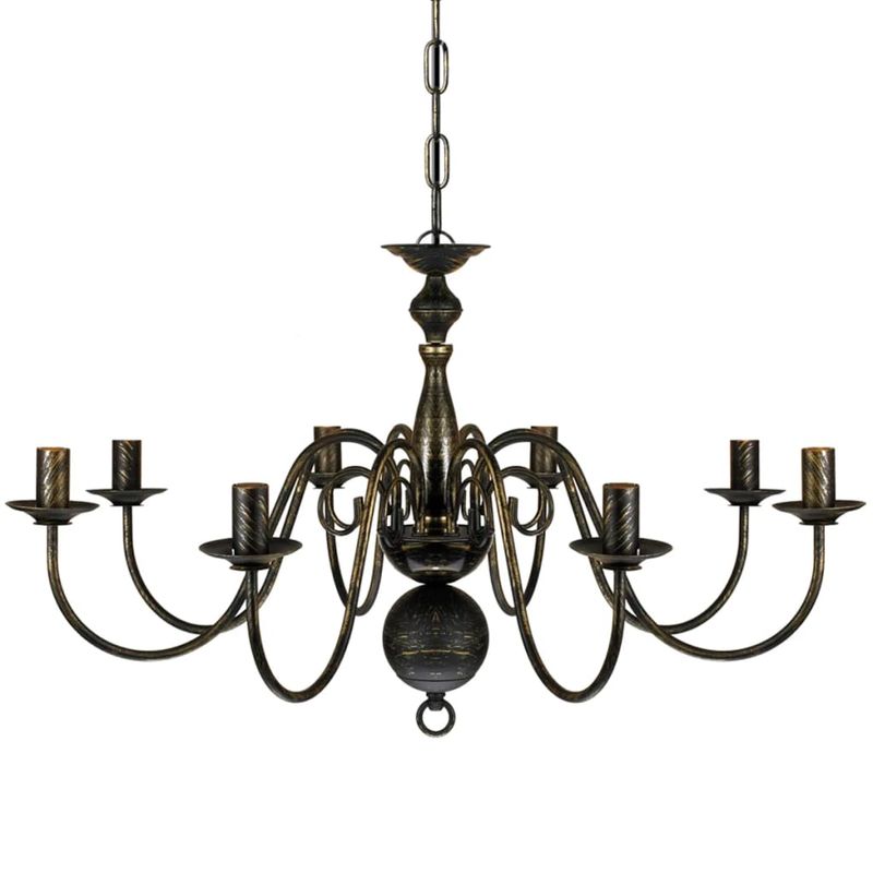 Casa si Gradina - Corpuri si surse de iluminat - Lustre si pendule - Candelabru alb de metal in stil antichizat, 8 x becuri E14 - Infinity.ro
