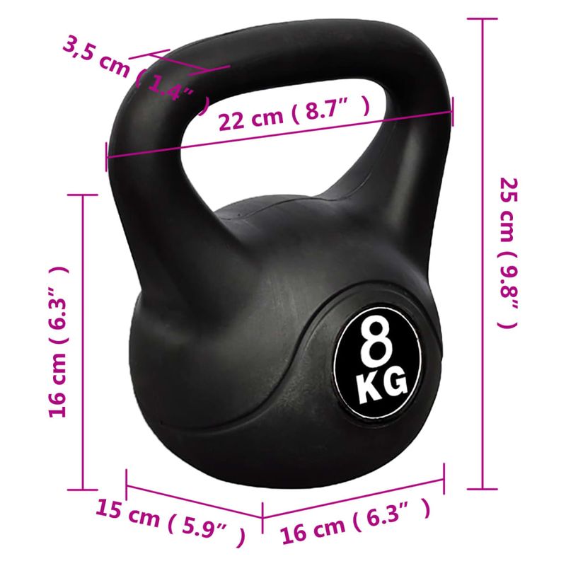 Sport si Outdoor - Fitness - Greutati si echipament - Kettlebell - Bila pentru exercitii Kettlebell, 8 kg - Infinity.ro
