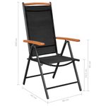 Casa si Gradina - Gradina si terasa - Mobilier exterior - Scaune si sezlonguri gradina - Scaune pliante de gradina, 4 buc., negru, aluminiu si textilena - Infinity.ro