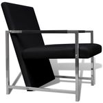 Casa si Gradina - Mobilier - Scaune si fotolii - Fotolii - Fotolii, 2 buc., cadru cromat, negru, piele ecologica - Infinity.ro