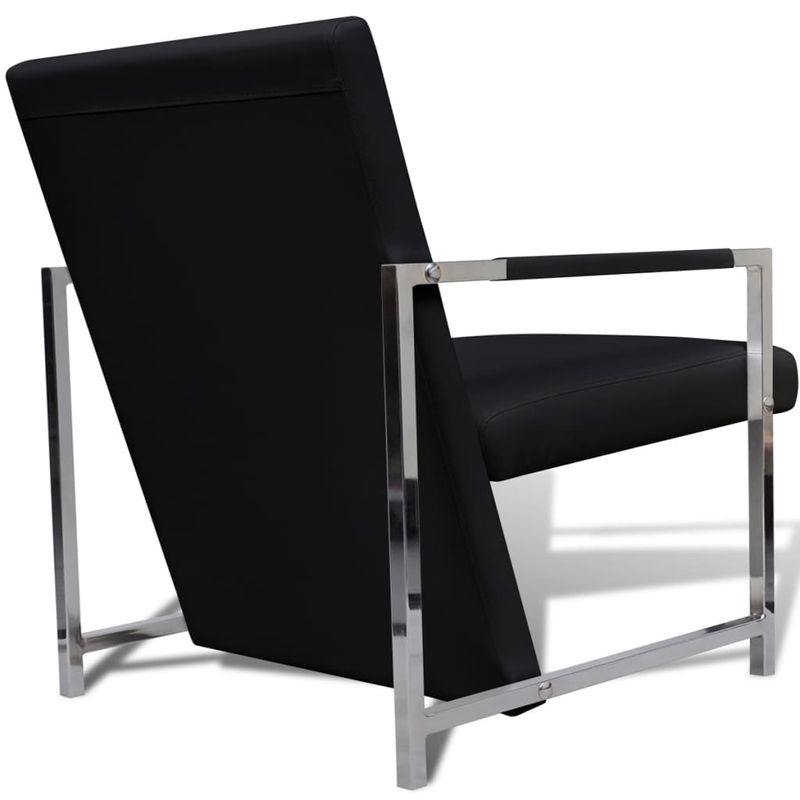 Casa si Gradina - Mobilier - Scaune si fotolii - Fotolii - Fotolii, 2 buc., cadru cromat, negru, piele ecologica - Infinity.ro