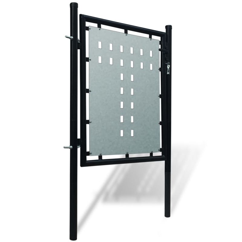 Casa si Gradina - Gradina si terasa - Garduri, panouri si accesorii - Poarta de gard cu o usa, negru, 100x125 cm - Infinity.ro