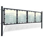 Casa si Gradina - Gradina si terasa - Garduri, panouri si accesorii - Poarta de gard cu o usa, negru, 300x125 cm - Infinity.ro