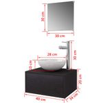 Casa si Gradina - Mobilier - Seturi de mobilier - Seturi baie - Set mobilier baie 4 piese cu chiuveta si robinet incluse, Negru - Infinity.ro