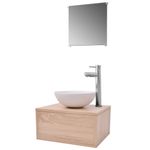 Casa si Gradina - Mobilier - Seturi de mobilier - Seturi baie - Set mobilier baie , 4 piese, bej, cu chiuveta si robinet - Infinity.ro