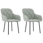 Casa si Gradina - Mobilier - Scaune si fotolii - Scaune - Scaune de bucatarie pivotante, 2 buc., gri deschis, catifea - Infinity.ro