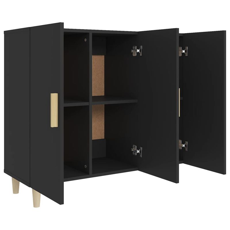 Casa si Gradina - Mobilier - Comode si corpuri - Comode - Servanta, negru, 90x34x80 cm, lemn compozit - Infinity.ro