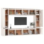 Casa si Gradina - Mobilier - Comode si corpuri - Comode - Comode TV, 8 buc., alb, lemn masiv de pin - Infinity.ro