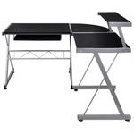 Casa si Gradina - Mobilier - Mese si birouri - Birouri - Birou computer cu polita glisanta + suprafata pentru scris, negru, 132x112x99 cm, lemn prelucrat - Infinity.ro