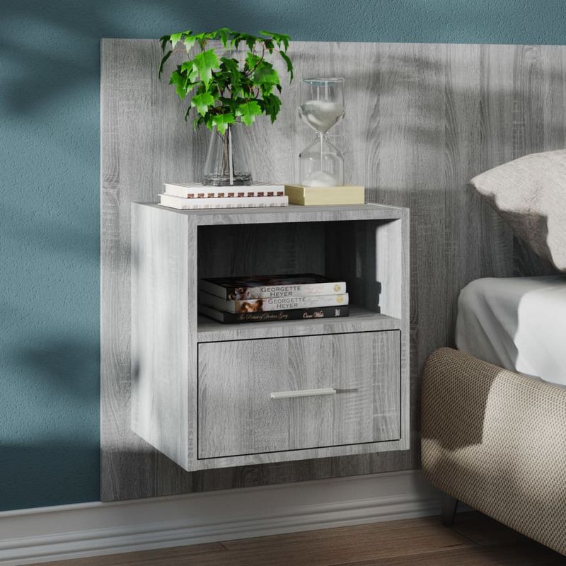 Casa si Gradina - Mobilier - Comode si corpuri - Noptiere - Noptiera de perete, gri sonoma - Infinity.ro