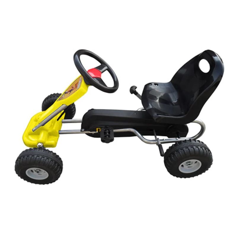Jucarii, Copii si Bebe - Jucarii si jocuri - Jucarii de exterior - Masinute si vehicule pentru copii - Kart cu pedale Go Kart, galben - Infinity.ro