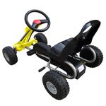 Jucarii, Copii si Bebe - Jucarii si jocuri - Jucarii de exterior - Masinute si vehicule pentru copii - Kart cu pedale Go Kart, galben - Infinity.ro
