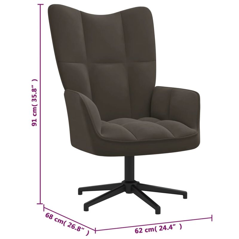 Casa si Gradina - Mobilier - Scaune si fotolii - Fotolii - Fotoliu de relaxare, gri inchis, catifea - Infinity.ro