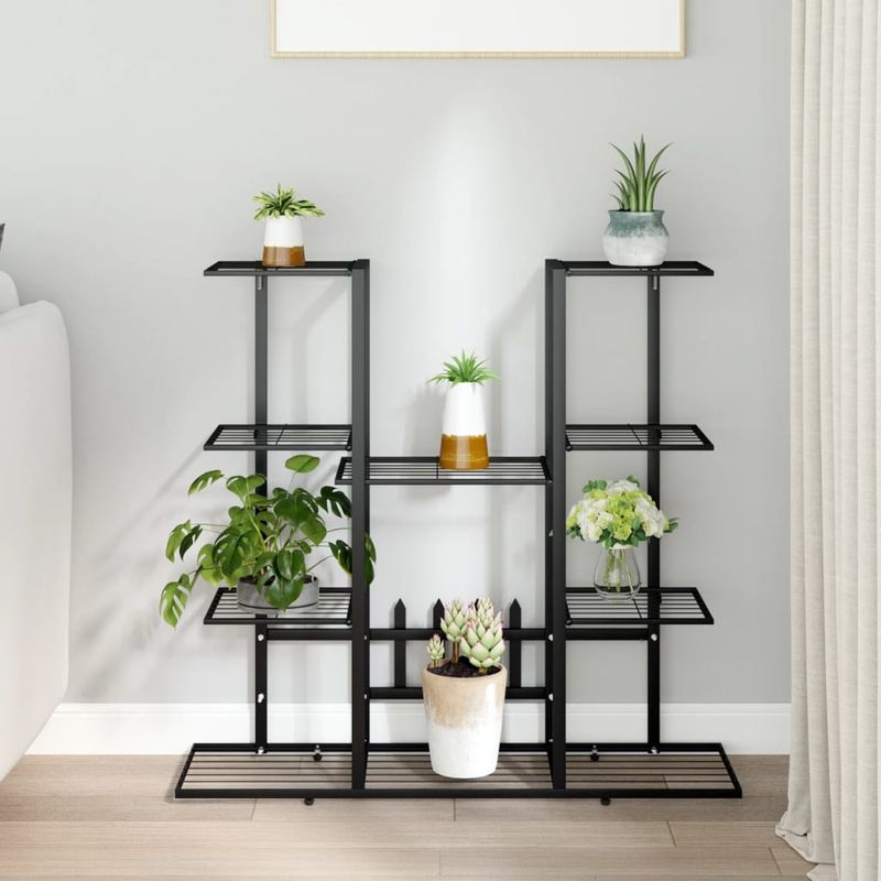 Casa si Gradina - Gradinarit si plante - Plante si ghivece - Ghivece si suporturi - Suport pentru flori, 94,5x25x89 cm, negru, fier - Infinity.ro