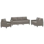 Casa si Gradina - Mobilier - Seturi de mobilier - Seturi living - Set de canapele cu perne, 3 piese, gri deschis, catifea - Infinity.ro