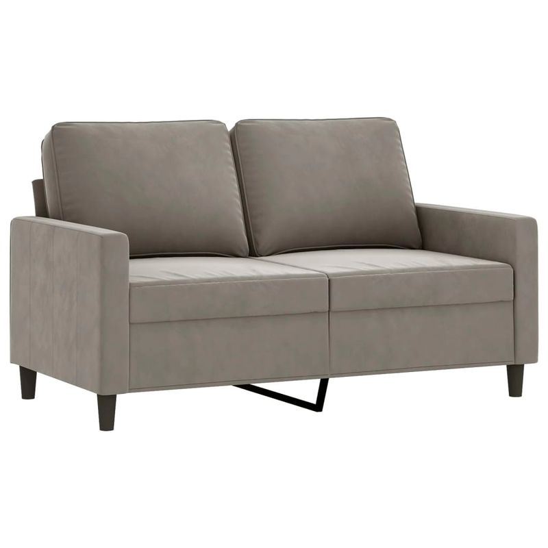 Casa si Gradina - Mobilier - Seturi de mobilier - Seturi living - Set de canapele cu perne, 3 piese, gri deschis, catifea - Infinity.ro