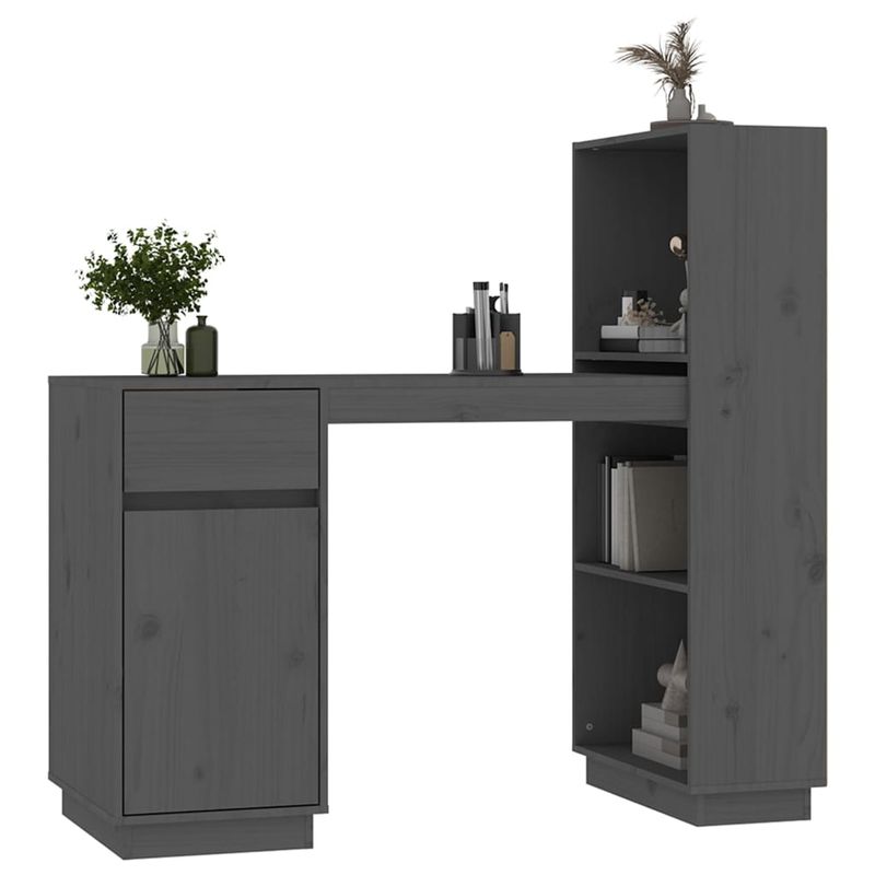 Casa si Gradina - Mobilier - Mese si birouri - Birouri - Birou, gri, 110x53x117 cm, lemn masiv de pin - Infinity.ro