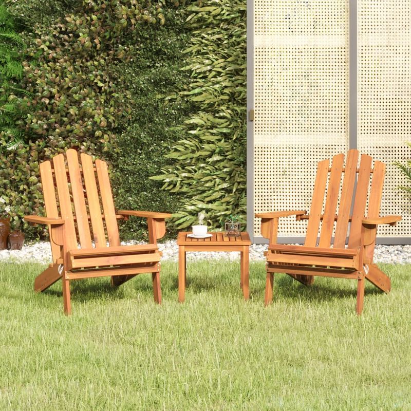 Casa si Gradina - Gradina si terasa - Mobilier exterior - Seturi mobila gradina - Set mobilier de gradina Adirondack, 3 piese, lemn masiv acacia, maro, model scaun, număr de articole 3 - Infinity.ro