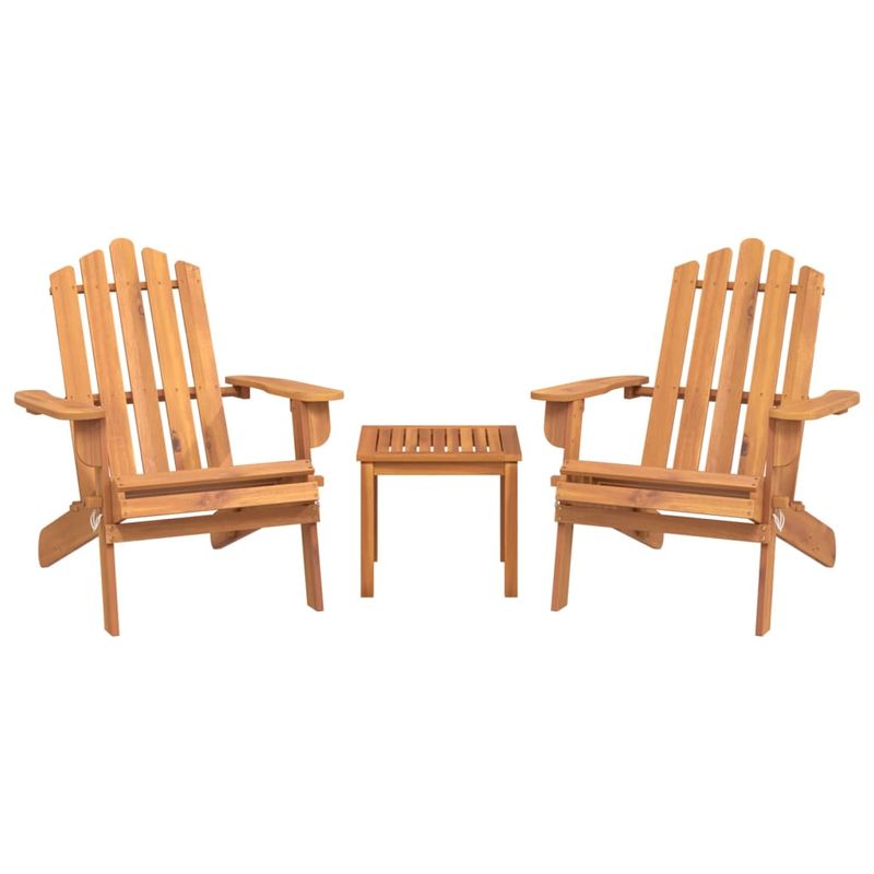 Casa si Gradina - Gradina si terasa - Mobilier exterior - Seturi mobila gradina - Set mobilier de gradina Adirondack, 3 piese, lemn masiv acacia, maro, model scaun, număr de articole 3 - Infinity.ro