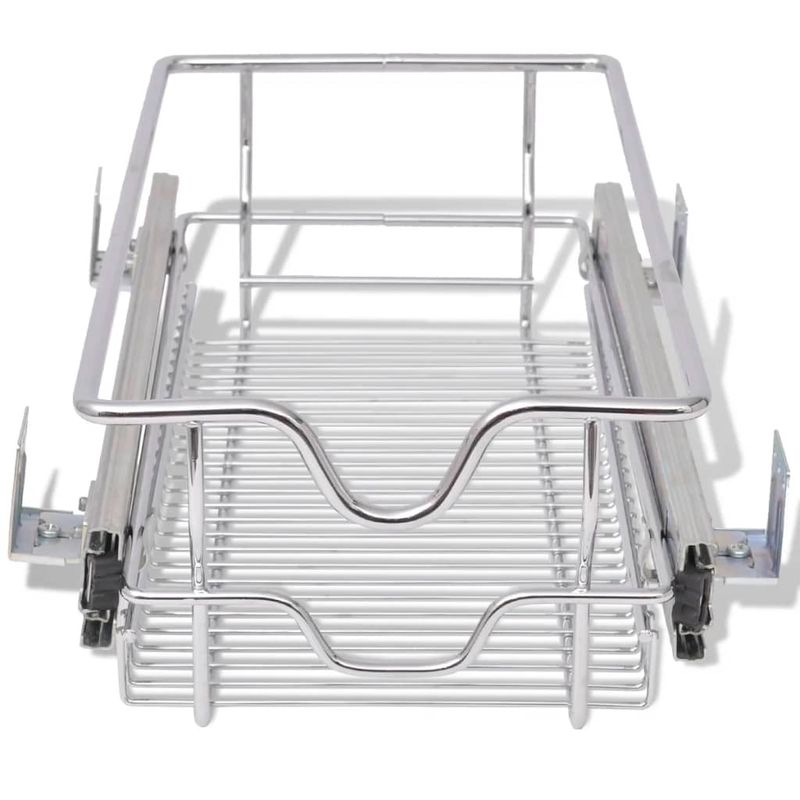 Casa si Gradina - Bucatarie si vesela - Organizare si depozitare bucatarie - Suporturi tacamuri si vase - Cos din sarma retractabil, 2 buc., argintiu, 300 mm - Infinity.ro