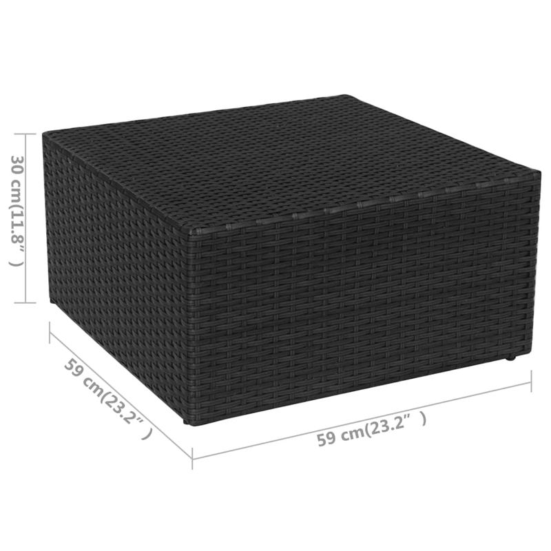 Casa si Gradina - Gradina si terasa - Mobilier exterior - Scaune si sezlonguri gradina - Scaun de gradina cu taburet, negru, poliratan - Infinity.ro