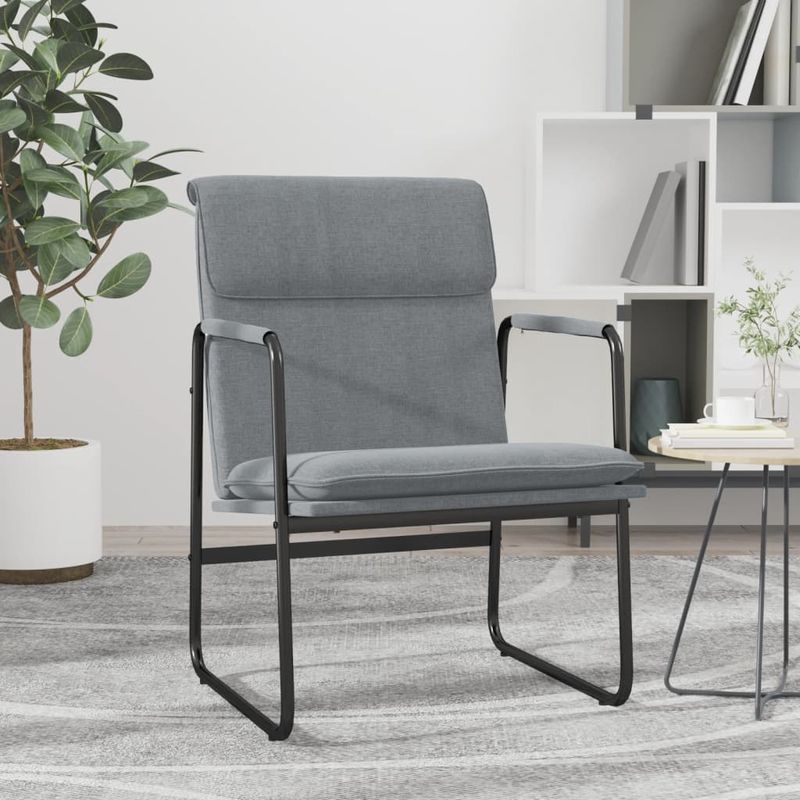 Casa si Gradina - Mobilier - Scaune si fotolii - Scaune - Scaun de relaxare, gri inchis, 55x64x80 cm, material textil, gri deschis - Infinity.ro