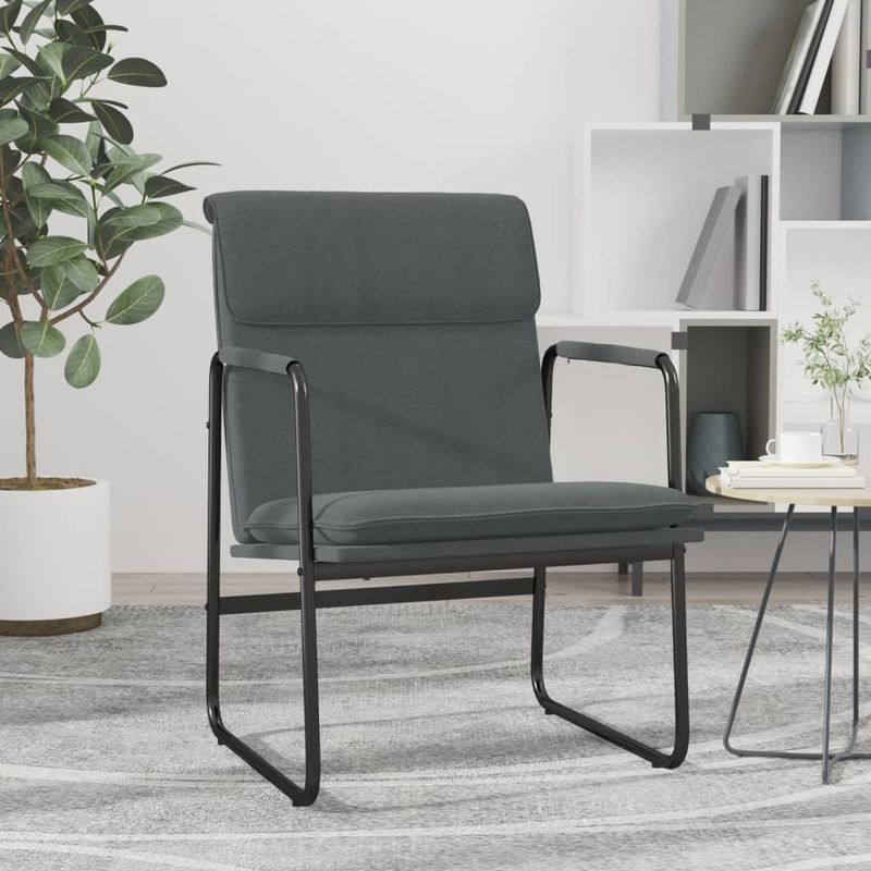 Casa si Gradina - Mobilier - Scaune si fotolii - Scaune - Scaun de relaxare, gri inchis, 55x64x80 cm, material textil, gri închis - Infinity.ro