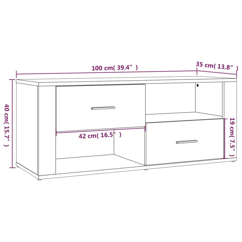 Casa si Gradina - Mobilier - Comode si corpuri - Comode - Comoda TV, stejar maro, 100x35x40 cm, lemn prelucrat - Infinity.ro