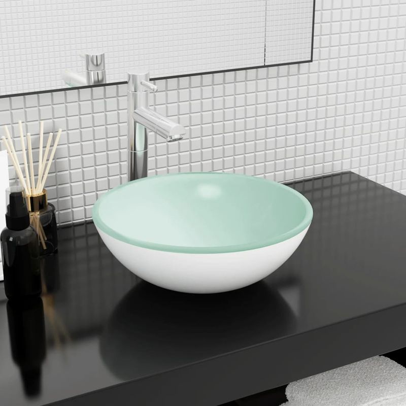 Casa si Gradina - Sanitare - Lavoar baie si accesorii - Lavoare si piedestale - Lavoar din sticla securizata, alb, 35x12 cm - Infinity.ro