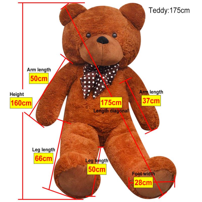 Jucarii, Copii si Bebe - Jucarii si jocuri - Jucarii de plus - Ursulet de plus moale de jucarie XXL, maro, 160 cm - Infinity.ro