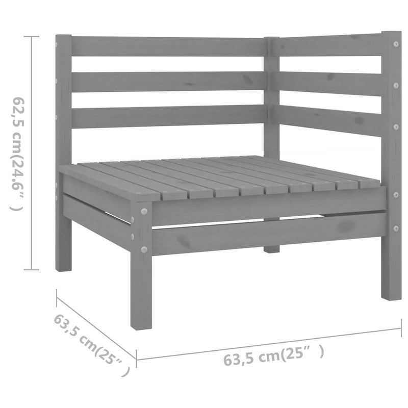 Casa si Gradina - Gradina si terasa - Mobilier exterior - Seturi mobila gradina - Set mobilier de gradina, 8 piese, gri, lemn masiv de pin - Infinity.ro
