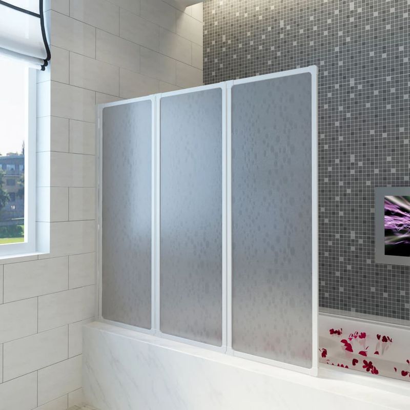Casa si Gradina - Sanitare - Cazi si cabine de dus - Paravane si usi - Paravan cada dus, 141x132 cm, 3 panouri, pliabil - Infinity.ro