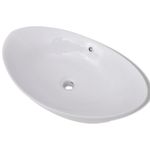 Casa si Gradina - Sanitare - Lavoar baie si accesorii - Lavoare si piedestale - Chiuveta ovala cu preaplin, 59 x 38,5 cm, ceramica de lux - Infinity.ro