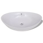 Casa si Gradina - Sanitare - Lavoar baie si accesorii - Lavoare si piedestale - Chiuveta ovala cu preaplin, 59 x 38,5 cm, ceramica de lux - Infinity.ro