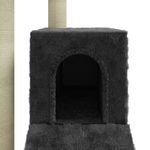 Petshop - Accesorii petshop - Jucarii animale - Ansambluri de joaca - Ansamblu pisici cu stalpi din funie de sisal, gri inchis, 92 cm - Infinity.ro