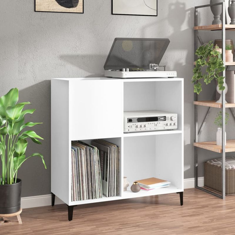Casa si Gradina - Mobilier - Comode si corpuri - Comode - Comoda de discuri, alb, 84,5x38x89 cm, lemn compozit - Infinity.ro