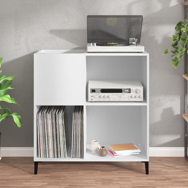 Casa si Gradina - Mobilier - Comode si corpuri - Comode - Comoda de discuri, alb, 84,5x38x89 cm, lemn compozit - Infinity.ro