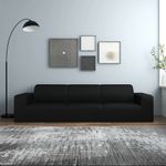 Casa si Gradina - Textile si covoare - Huse pentru mobilier - Husa elastica pentru canapea cu 4 locuri poliester jersey negru - Infinity.ro