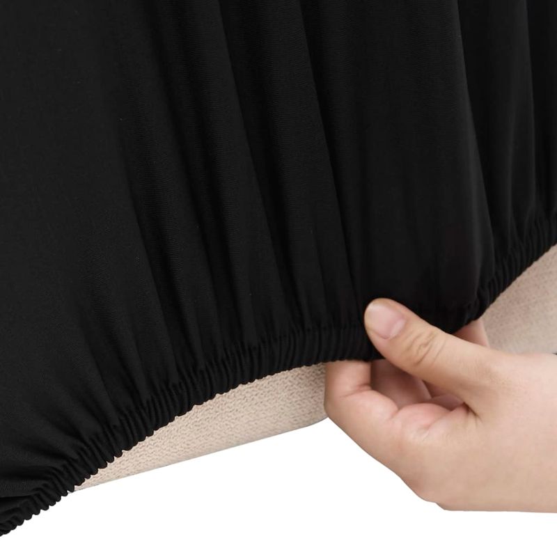 Casa si Gradina - Textile si covoare - Huse pentru mobilier - Husa elastica pentru canapea cu 4 locuri poliester jersey negru - Infinity.ro
