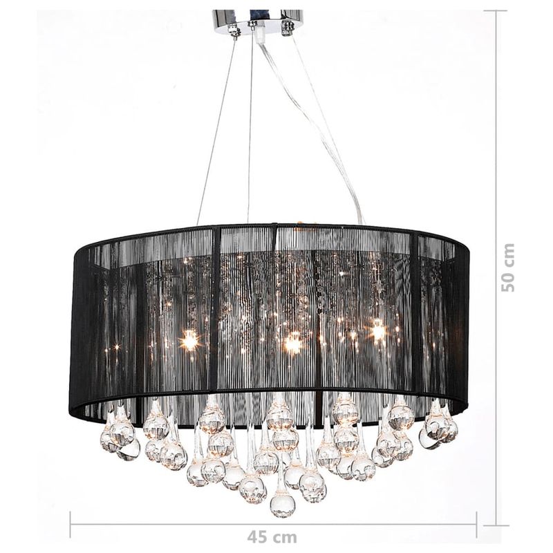 Casa si Gradina - Corpuri si surse de iluminat - Veioze si lampi - Lampadare - Candelabru cu 85 cristale, Negru - Infinity.ro